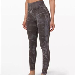 Lululemon Ebb to Street High-Rise Tight Grey and Black Stone Wash Leggings